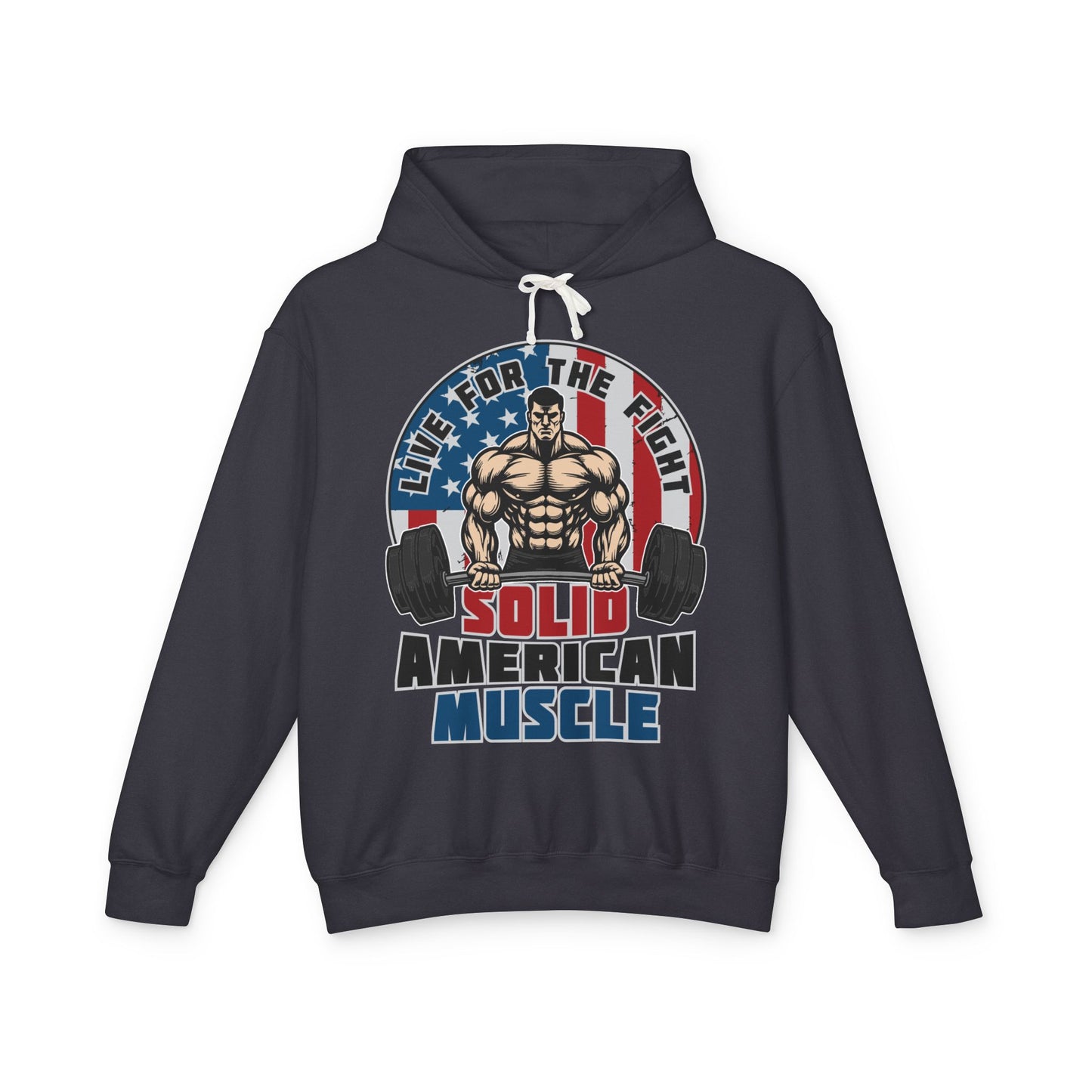 Solid American Muscle - Live for the Fight - Logo - Gym Hoodie / Pullover