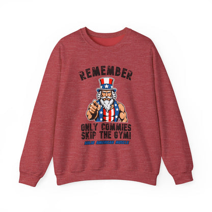 Solid American Muscle - Only Commies Skip the Gym! - Uncle Sam Sweatshirt