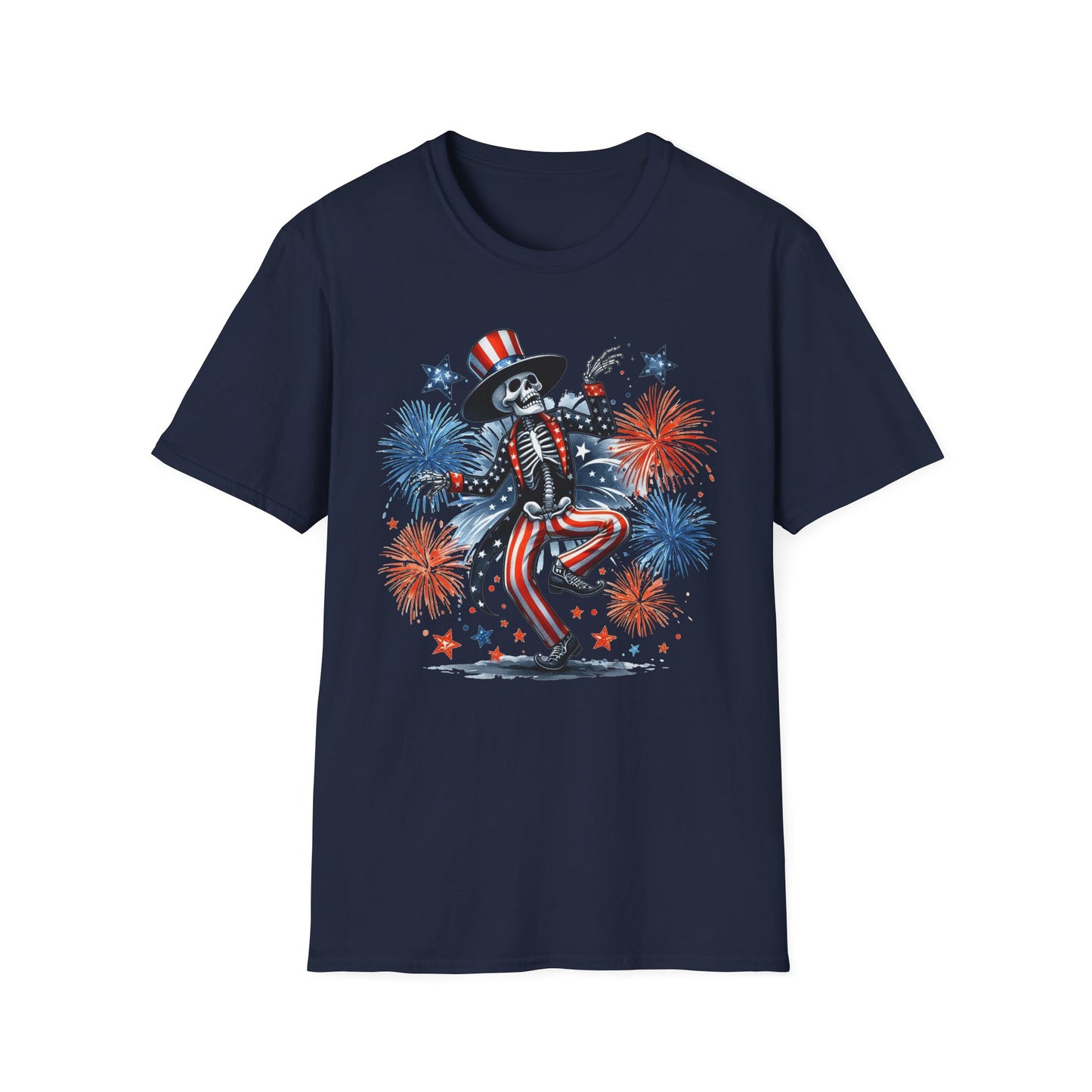 Patriot Collection - Dancing Skeleton  - Uncle Sam - USA Fireworks - T-Shirt
