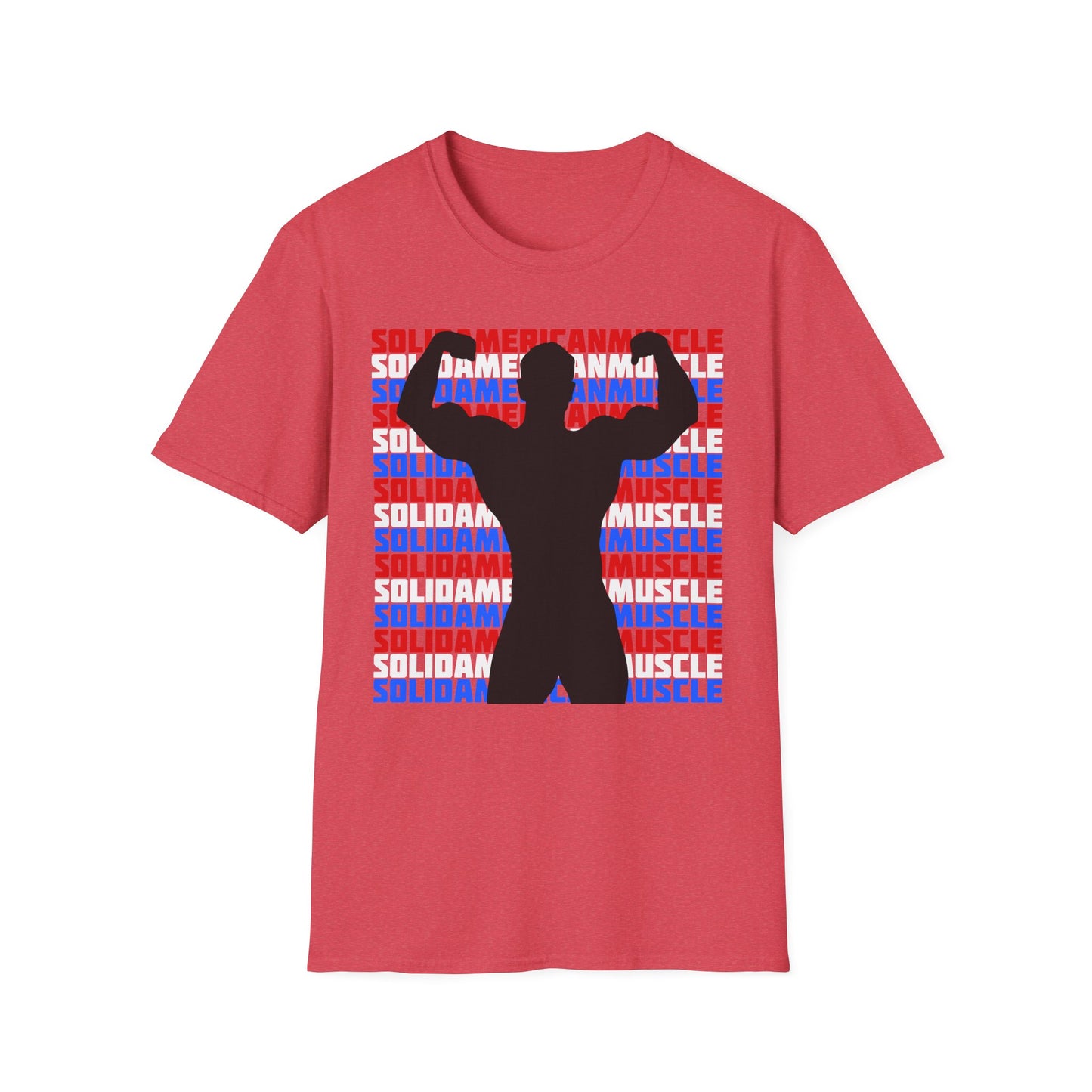 Solid American Muscle - Double Front Bicep Flex Silhouette T-Shirt