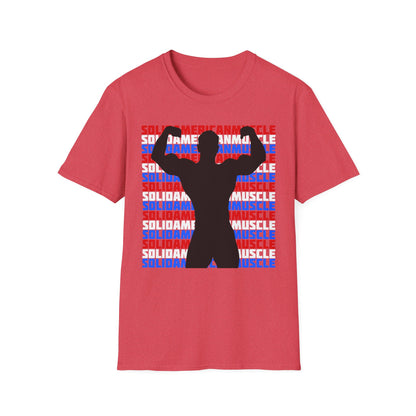 Solid American Muscle - Double Front Bicep Flex Silhouette T-Shirt