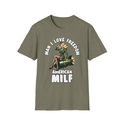 Patriot Collection - Man I Love Freedom - American MILF Pinup T-Shirt