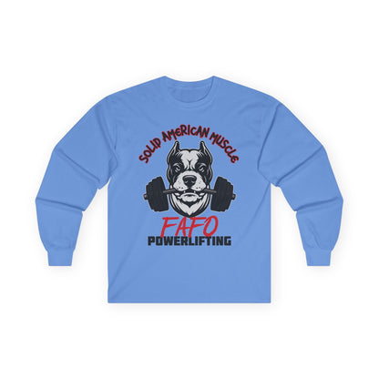 Solid American Muscle - FAFO Powerlifting - Mad Dog - Long Sleeve T-Shirt