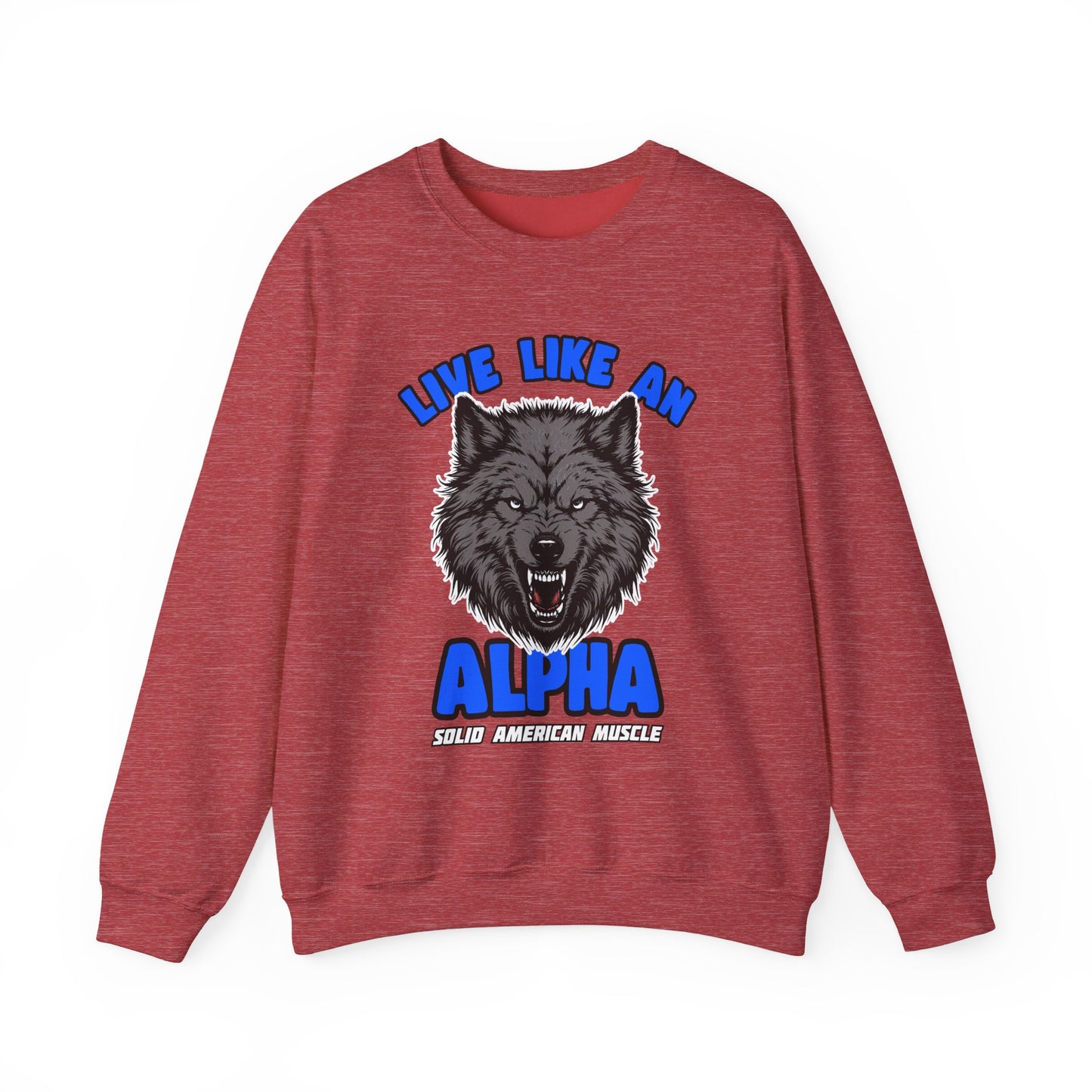 Solid American Muscle - Live Like an Alpha - Gray Wolf Sweatshirt