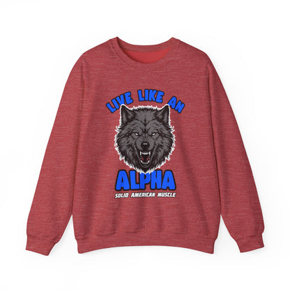 Solid American Muscle - Live Like an Alpha - Gray Wolf Sweatshirt