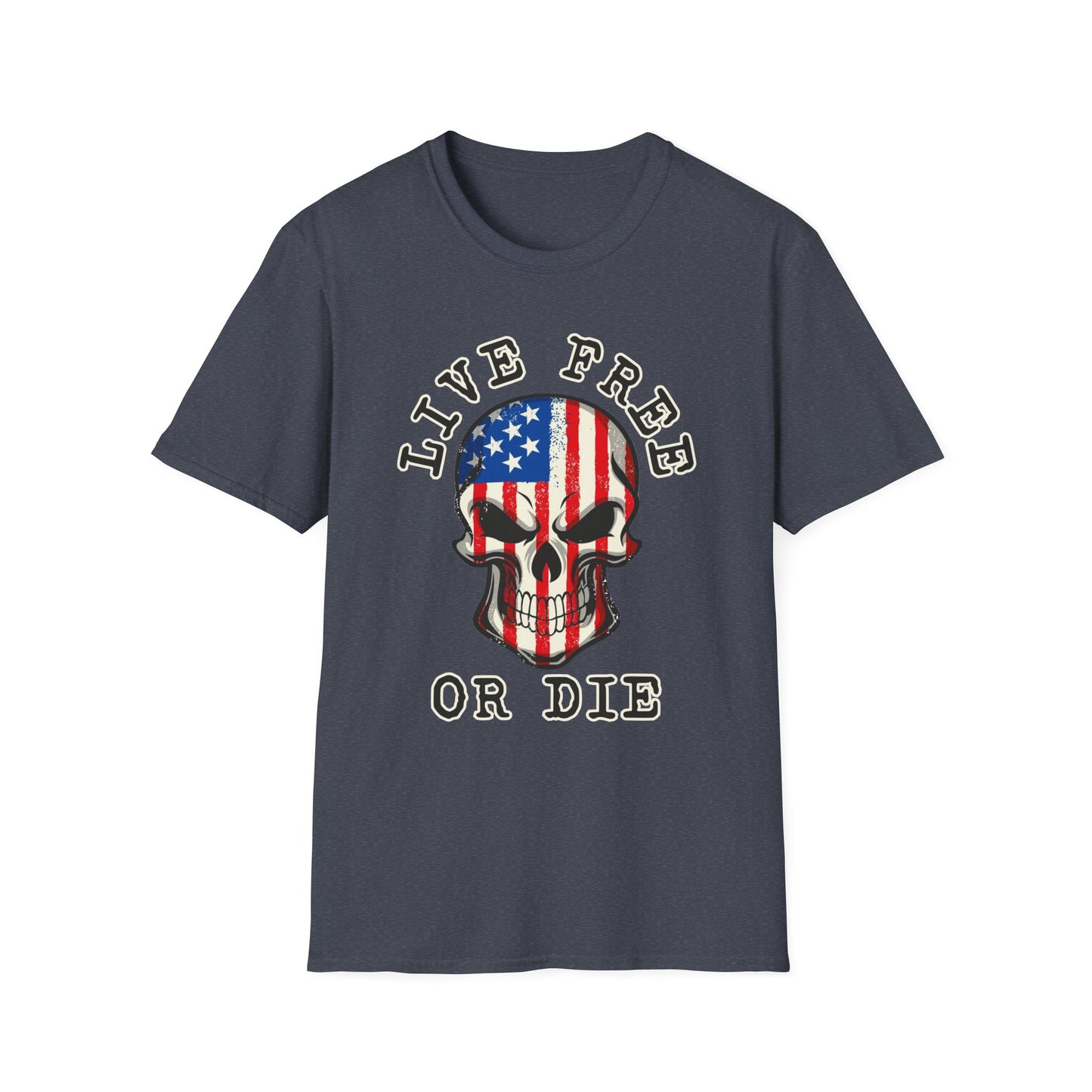 Patriot Collection - Live Free or Die - USA Skull - T-Shirt