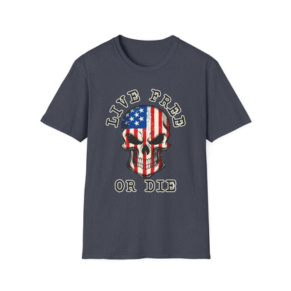 Patriot Collection - Live Free or Die - USA Skull - T-Shirt
