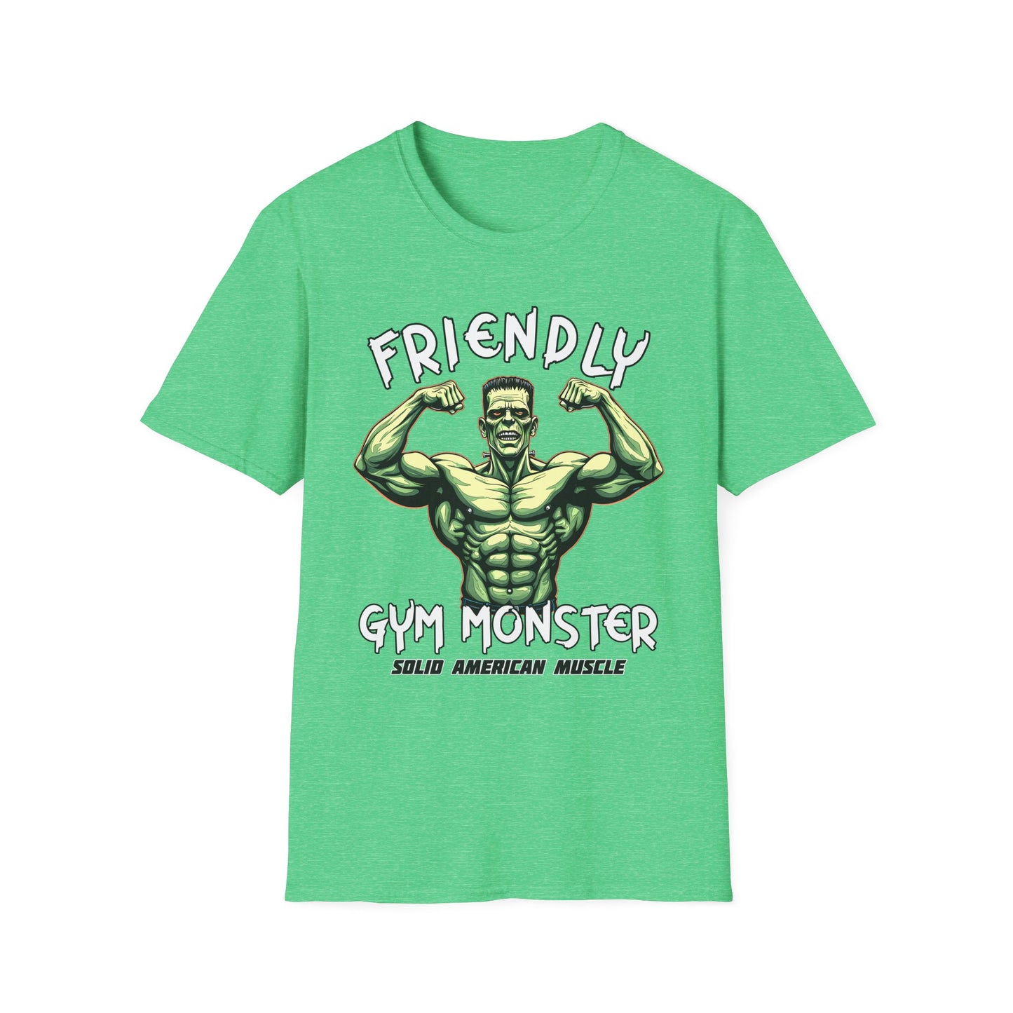 Solid American Muscle - Friendly Gym Monster - Halloween Frankenstein's Monster T-Shirt