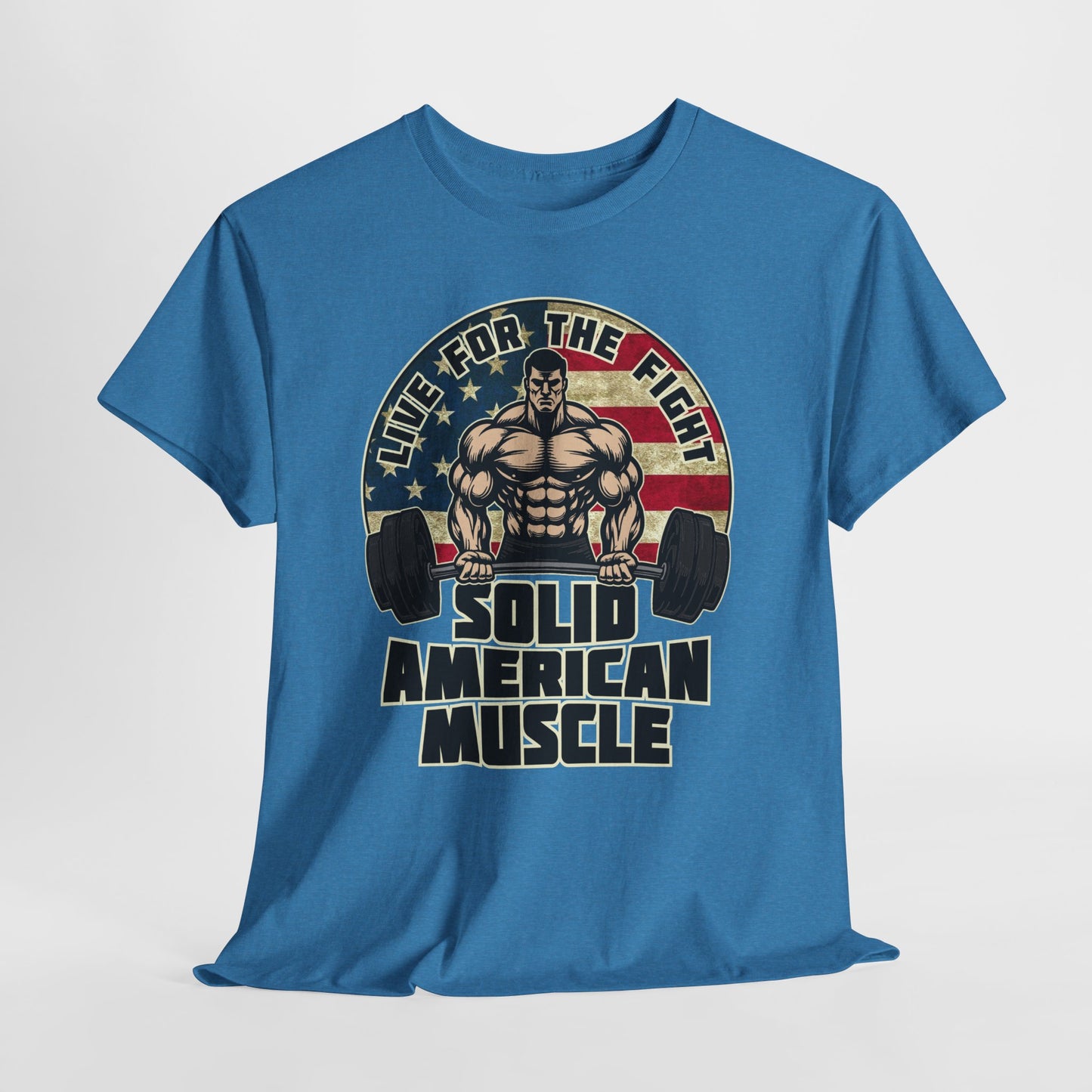 Solid American Muscle - Live for the Fight - Rustic Logo - Budget T-Shirt / Pump Cover