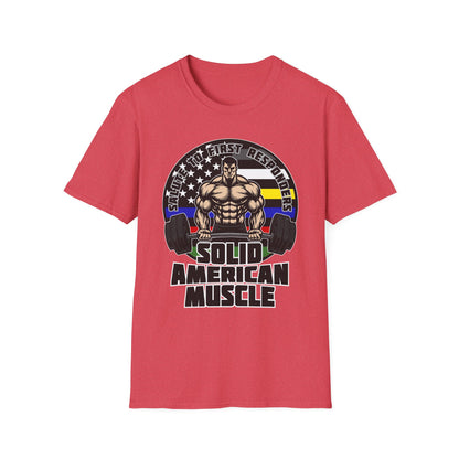Solid American Muscle - Salute to First Responders - Logo T-Shirt