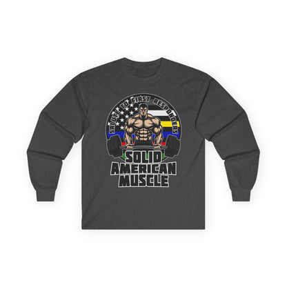 Solid American Muscle - Salute to First Responders - Logo Long Sleeve Tee