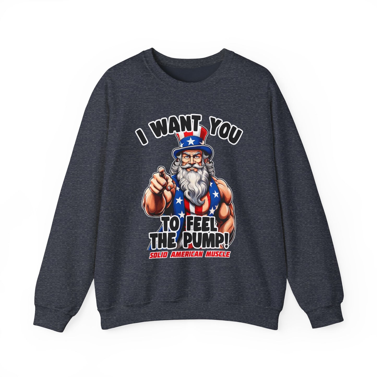 Solid American Muscle - I Want You to Feel the Pump! - Uncle Sam T-Shirt