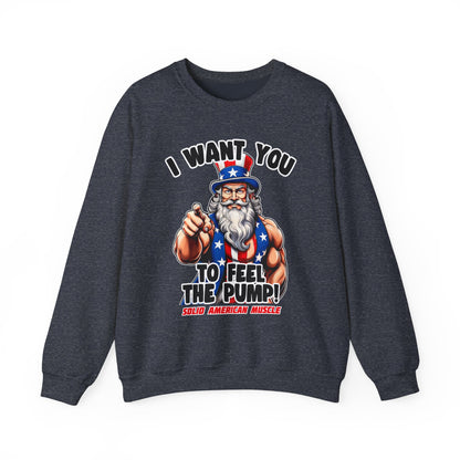 Solid American Muscle - I Want You to Feel the Pump! - Uncle Sam T-Shirt