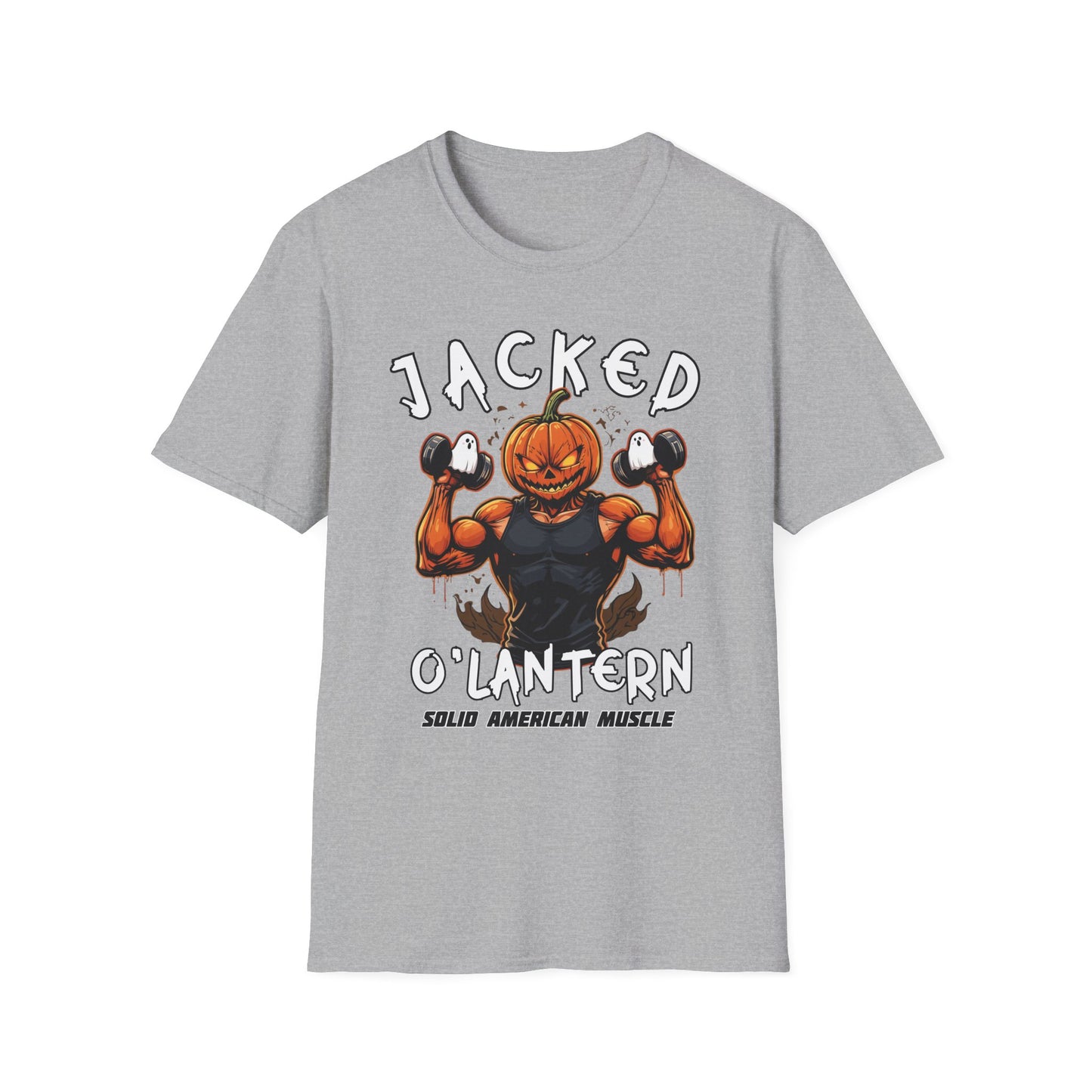 Solid American Muscle - Jacked O'Latern - Halloween Pumpkin T-Shirt