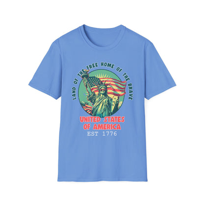 Patriot Collection - Land of the Free Home of the Brave - Statue of Liberty Patriotic T-Shirt