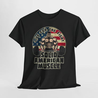 Solid American Muscle - Live for the Fight - Rustic Logo - Budget T-Shirt / Pump Cover