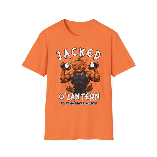 Solid American Muscle - Jacked O'Latern - Halloween Pumpkin T-Shirt