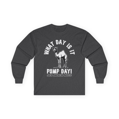 Solid American Muscle - Pump Day! Long Sleeve T-Shirt