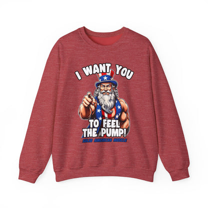 Solid American Muscle - I Want You to Feel the Pump! - Uncle Sam T-Shirt