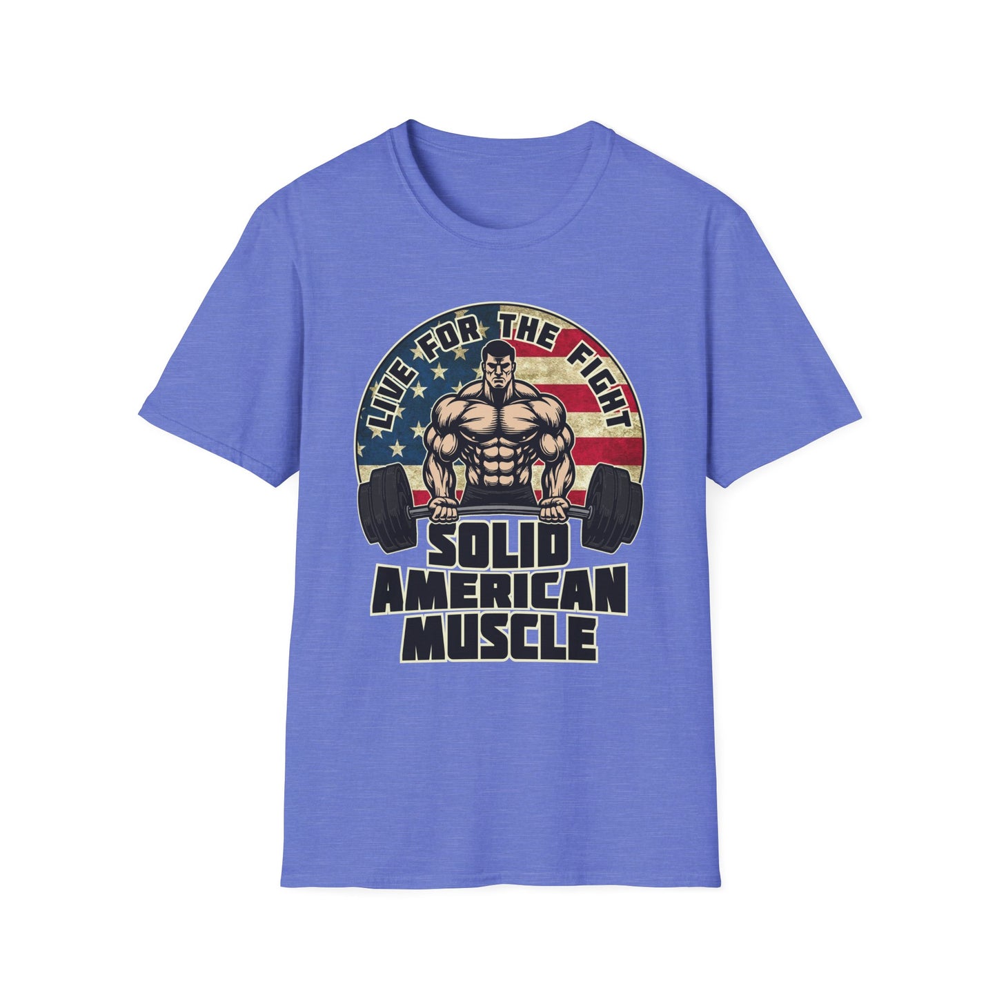 Solid American Muscle - Live for the Fight - Rustic Logo T-Shirt