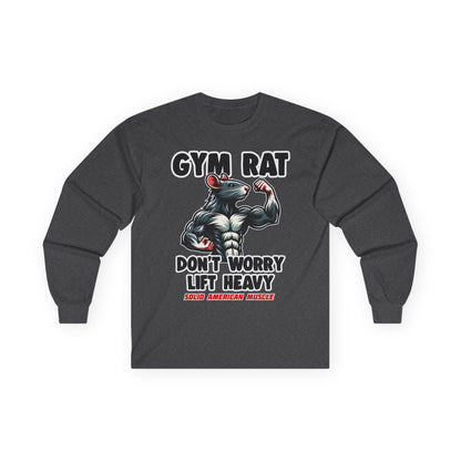 Solid American Muscle - Gym Rat - Don't Worry Lift Heavy - Long Sleeve T-Shirt