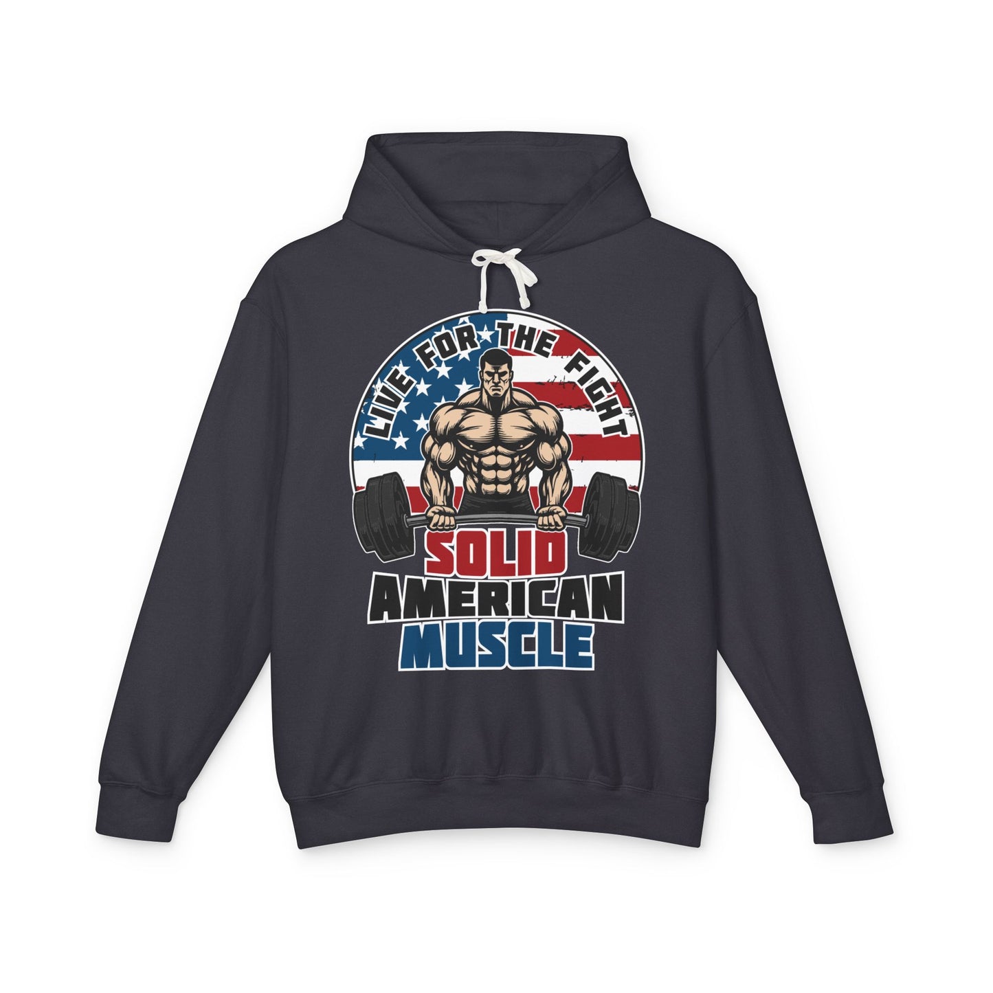 Solid American Muscle - Live for the Fight - Logo - Gym Hoodie / Pullover