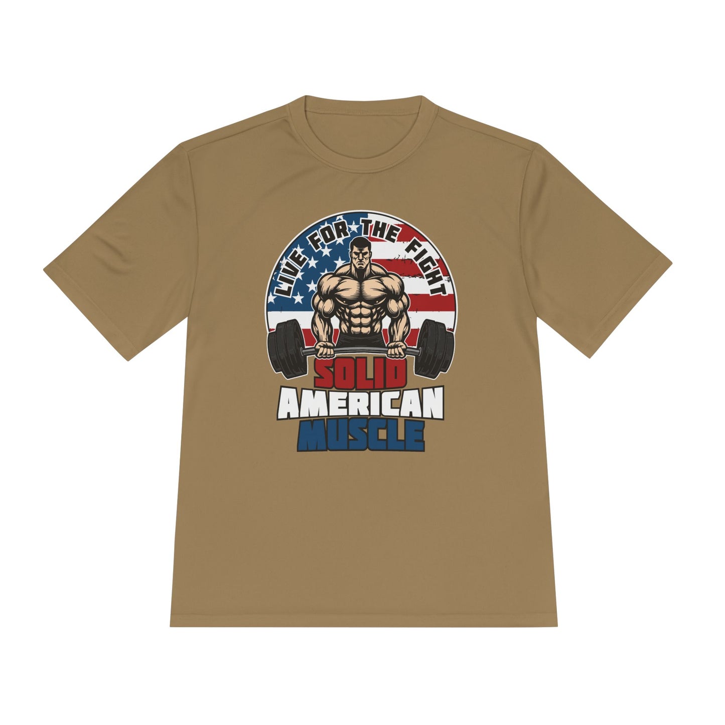 Solid American Muscle - Live for the Fight - Logo Moisture Wicking T-Shirt