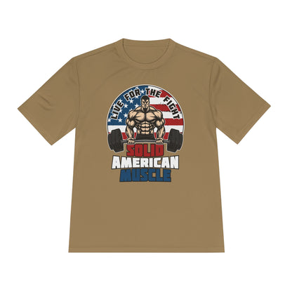 Solid American Muscle - Live for the Fight - Logo Moisture Wicking T-Shirt