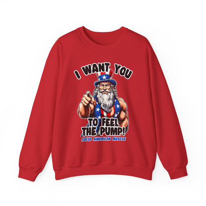 Solid American Muscle - I Want You to Feel the Pump! - Uncle Sam T-Shirt