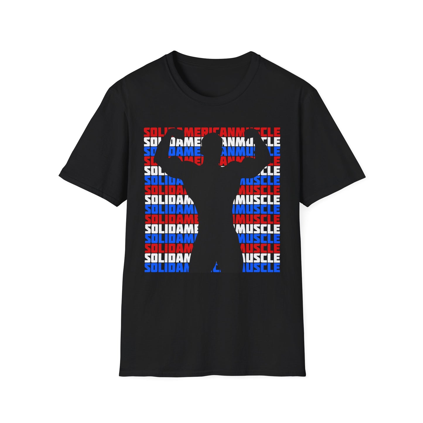 Solid American Muscle - Double Front Bicep Flex Silhouette T-Shirt