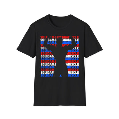 Solid American Muscle - Double Front Bicep Flex Silhouette T-Shirt