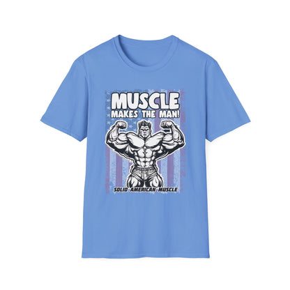 Solid American Muscle - Muscle Makes The Man - USA Flag T-Shirt