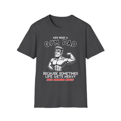 Solid American Muscle - Kids Need a Gym Dad - Funny Father's Day T-Shirt