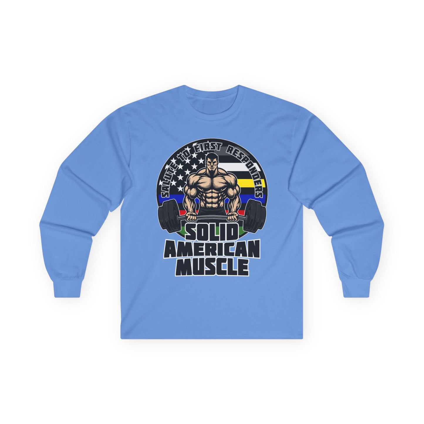 Solid American Muscle - Salute to First Responders - Logo Long Sleeve Tee