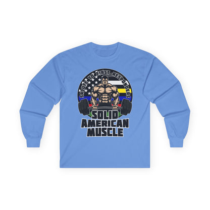 Solid American Muscle - Salute to First Responders - Logo Long Sleeve Tee