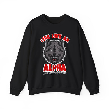 Solid American Muscle - Live Like an Alpha - Gray Wolf Sweatshirt