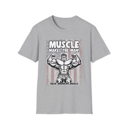 Solid American Muscle - Muscle Makes The Man - USA Flag T-Shirt