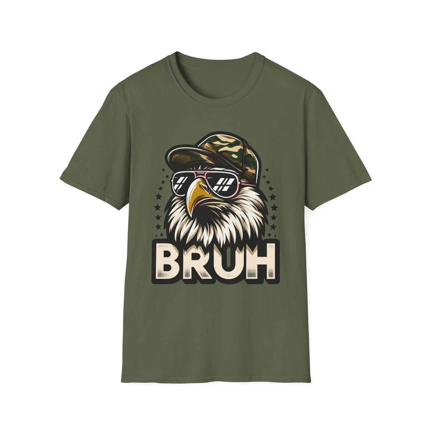 Patriot Collection - Eagle with Shades - Camo Hat - Bruh - T-Shirt