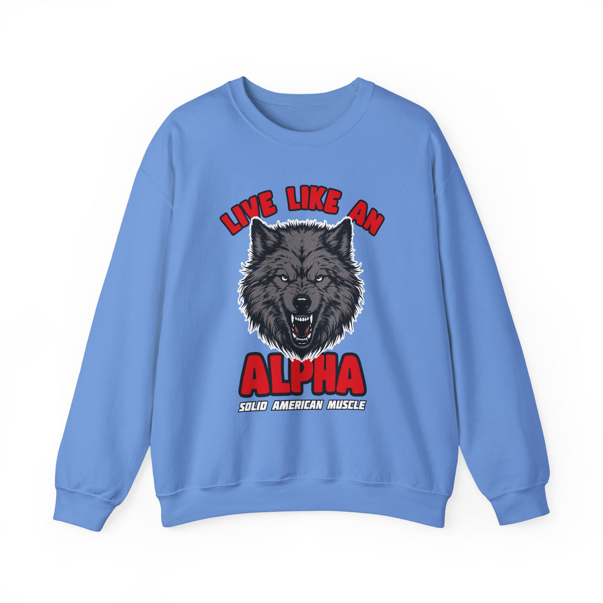 Solid American Muscle - Live Like an Alpha - Gray Wolf Sweatshirt