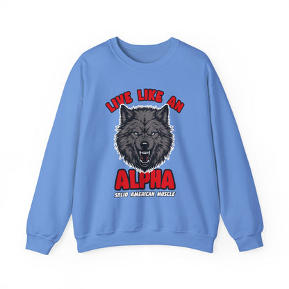 Solid American Muscle - Live Like an Alpha - Gray Wolf Sweatshirt