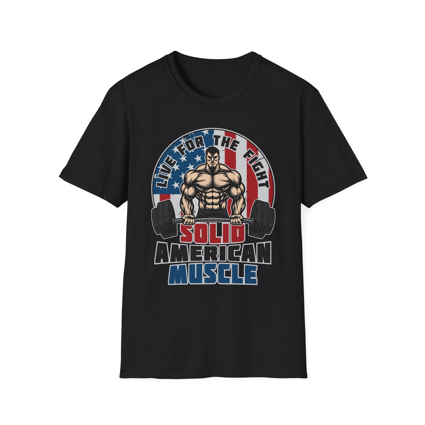 Solid American Muscle - Live for the Fight - Logo T-Shirt