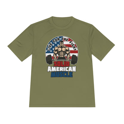 Solid American Muscle - Live for the Fight - Logo Moisture Wicking T-Shirt