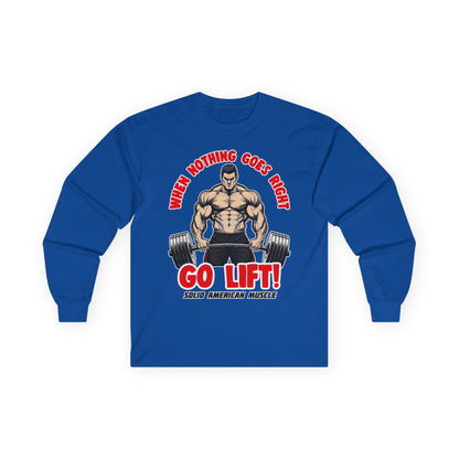 Solid American Muscle - When Nothing Goes Right, Go Lift #2 Long Sleeve T-Shirt