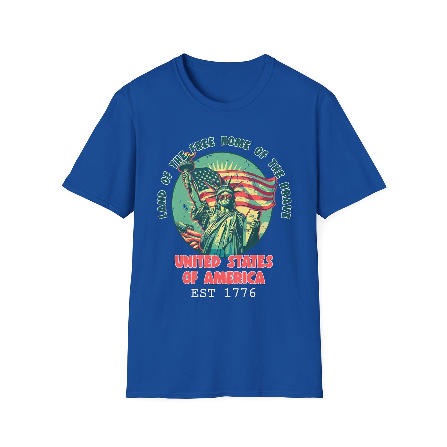 Patriot Collection - Land of the Free Home of the Brave - Statue of Liberty Patriotic T-Shirt