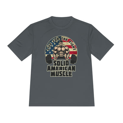 Solid American Muscle - Live for the Fight - Rustic Logo Moisture Wicking T-Shirt
