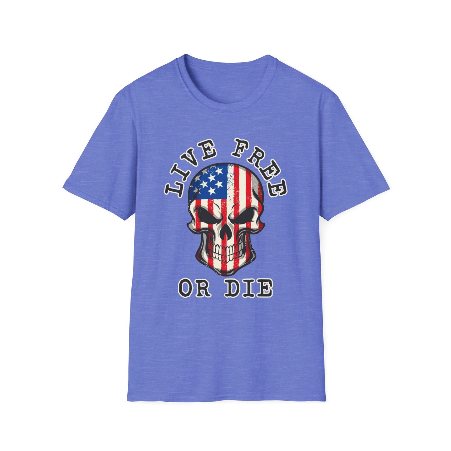 Patriot Collection - Live Free or Die - USA Skull - T-Shirt
