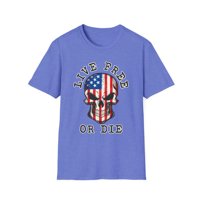 Patriot Collection - Live Free or Die - USA Skull - T-Shirt