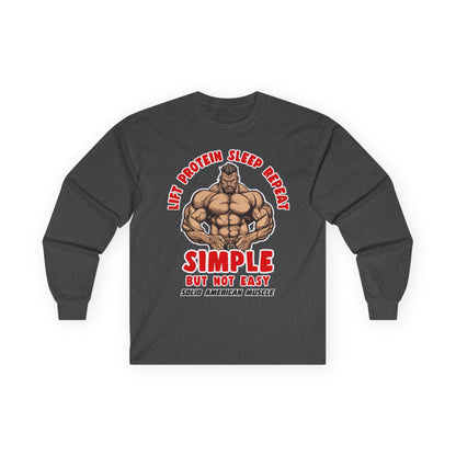 Solid American Muscle - Simple But Not Easy - Long Sleeve T-Shirt