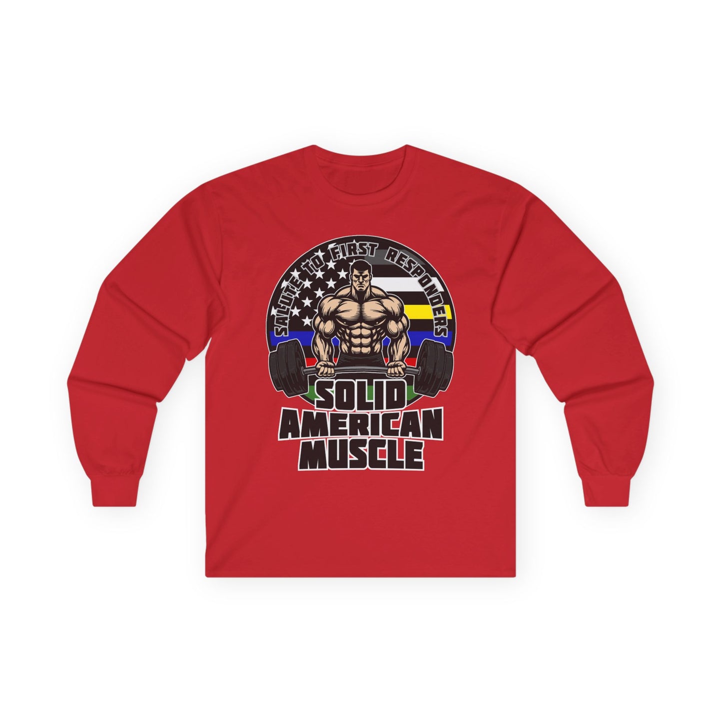 Solid American Muscle - Salute to First Responders - Logo Long Sleeve Tee