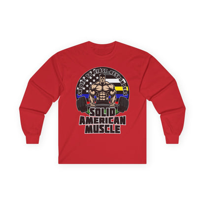 Solid American Muscle - Salute to First Responders - Logo Long Sleeve Tee